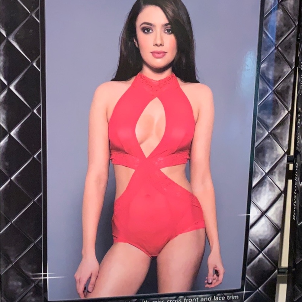 Beautiful red Teddy with cut outs